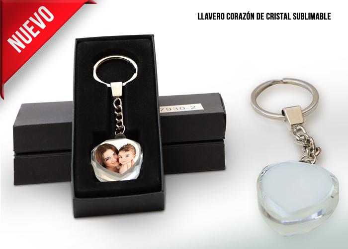 Llavero Corazon de Cristal Sublimable