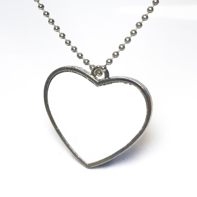 Cadena con Placa Sublimable Corazon